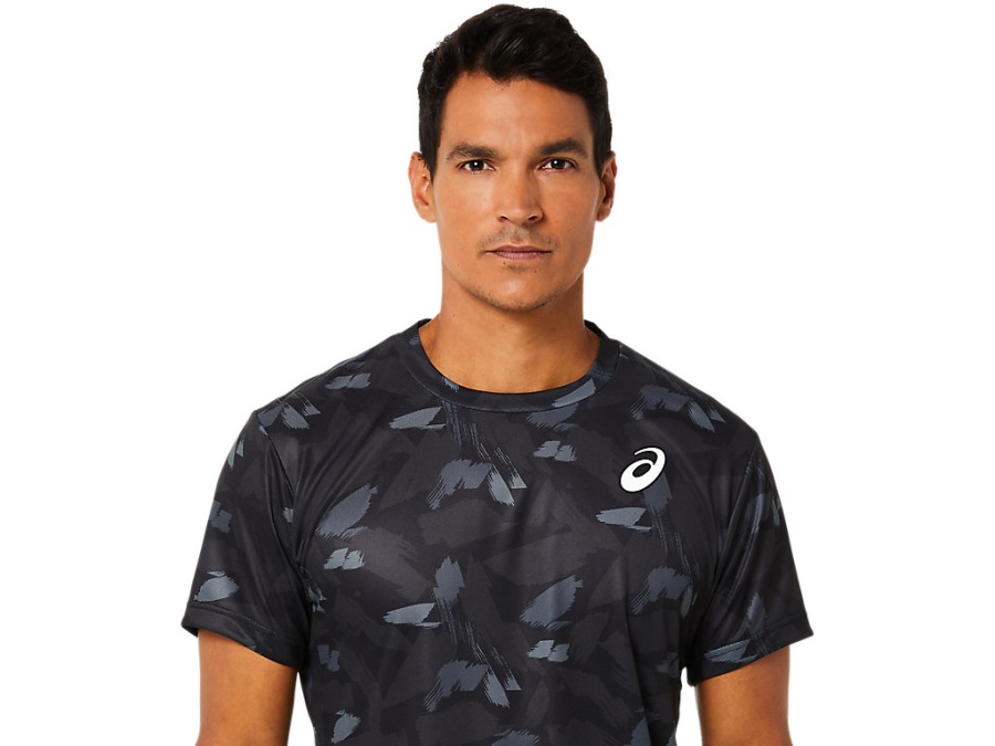 MATCH GRAPHIC SHORT SLEEVED TOP Performance Black Asics