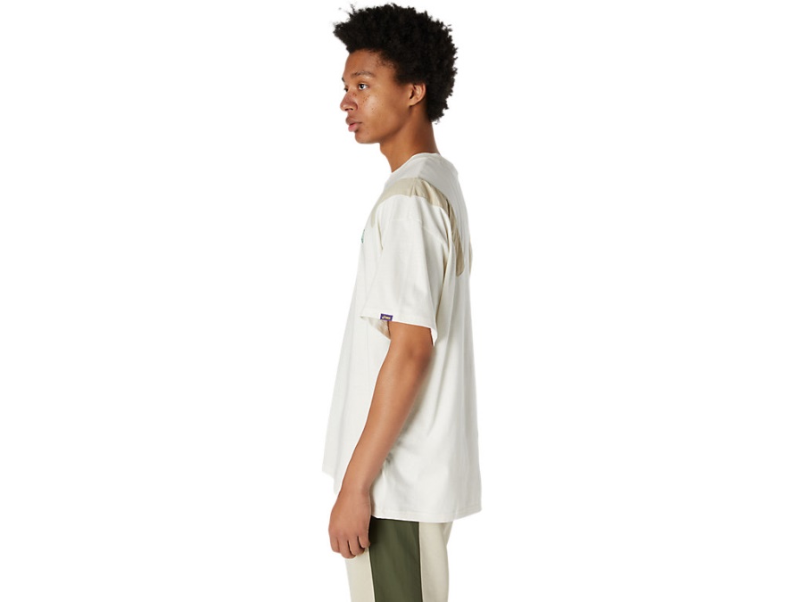 ONE POINT EMBROIDERY SHORT SLEEVED TEE Cream Asics
