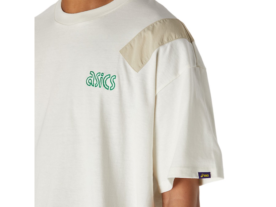 ONE POINT EMBROIDERY SHORT SLEEVED TEE Cream Asics