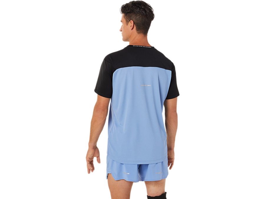 RACE SHORT SLEEVED TOP Performance Black-Blue Harmony Asics
