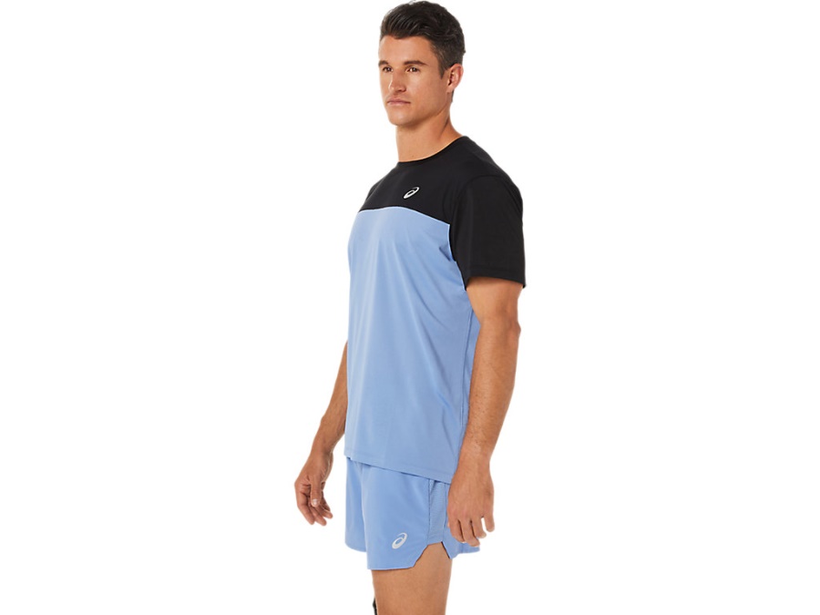 RACE SHORT SLEEVED TOP Performance Black-Blue Harmony Asics