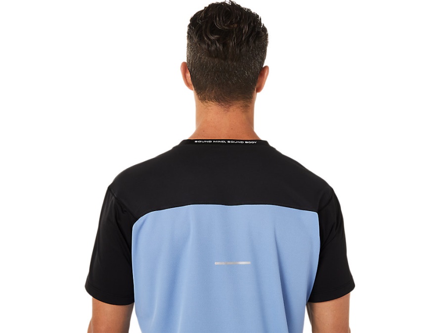 RACE SHORT SLEEVED TOP Performance Black-Blue Harmony Asics