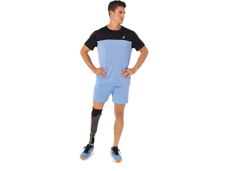 RACE SHORT SLEEVED TOP Performance Black-Blue Harmony Asics
