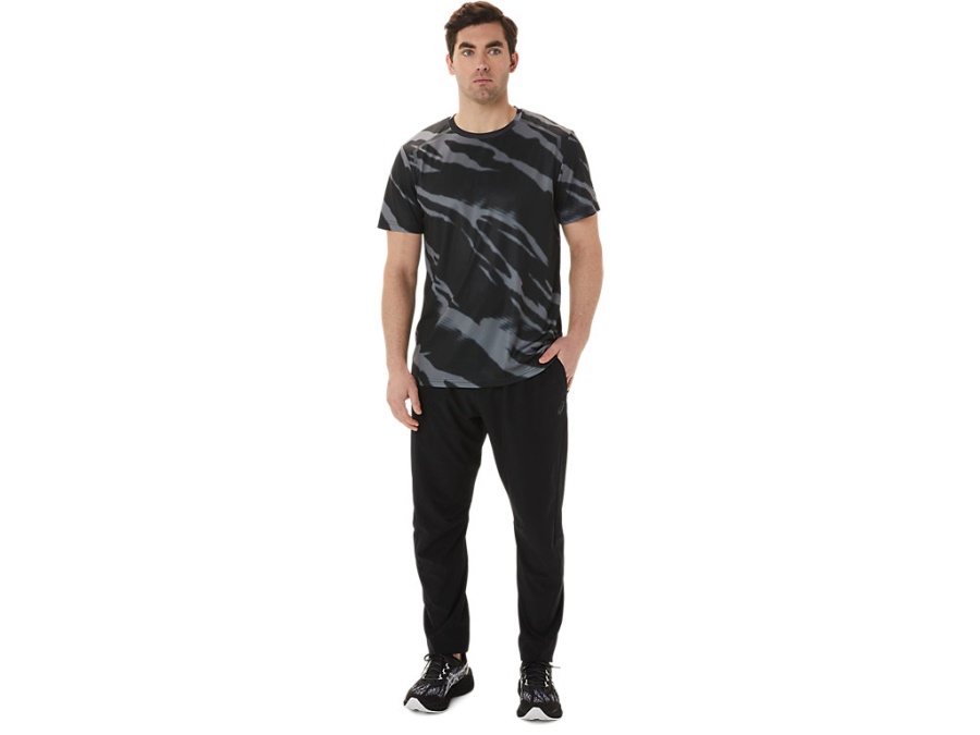 SEASONAL ALL OVER PRINT SHORT SLEEVED TOP Performance Black-Graphite Grey Asics
