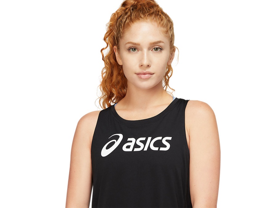 SILVER ASICS TANK Performance Black-Brilliant White Asics
