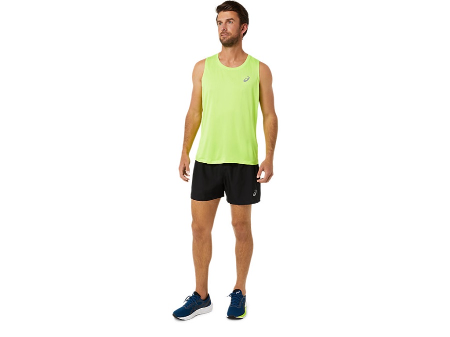 SILVER SINGLET Hazard Green Asics