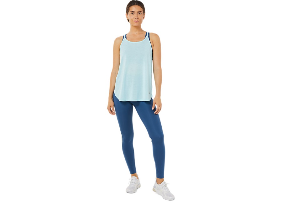 SLIT SLEEVELESS TOP Clear Blue Asics