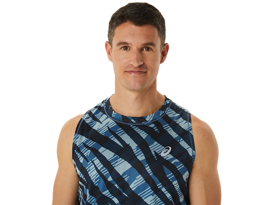 WILD CAMO SINGLET Azure-Performance Black Asics