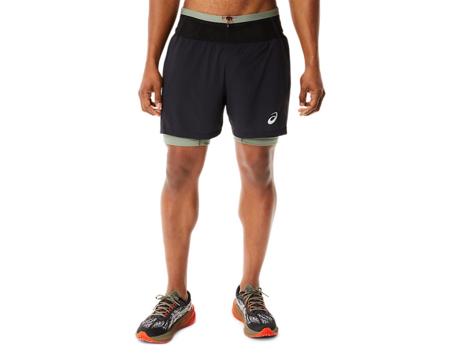Asics FUJITRAIL SHORT Performance Black-Lichen Green