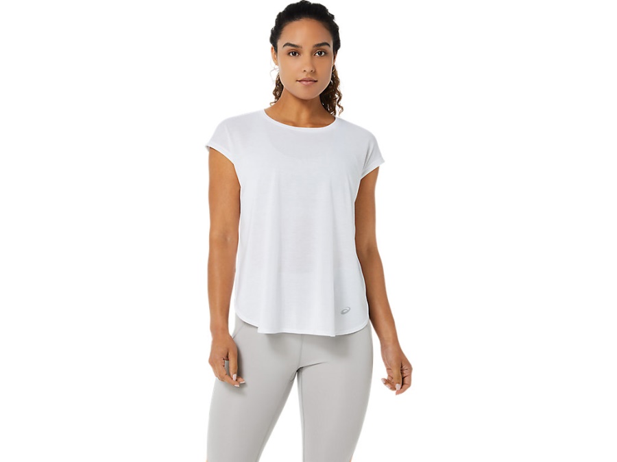 Asics SLIT SHORT SLEEVED TOP Brilliant White