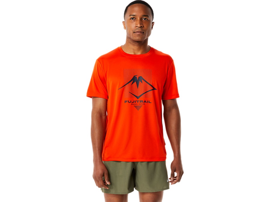 FUJITRAIL LOGO SHORT SLEEVED TOP Cherry Tomato Asics