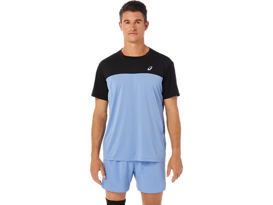 RACE SHORT SLEEVED TOP Performance Black-Blue Harmony Asics