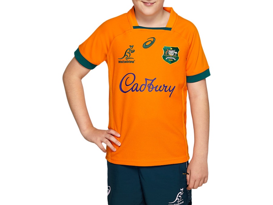 WALLABIES REPLICA HOME JERSEY YOUTHS Wallabies Gold Asics